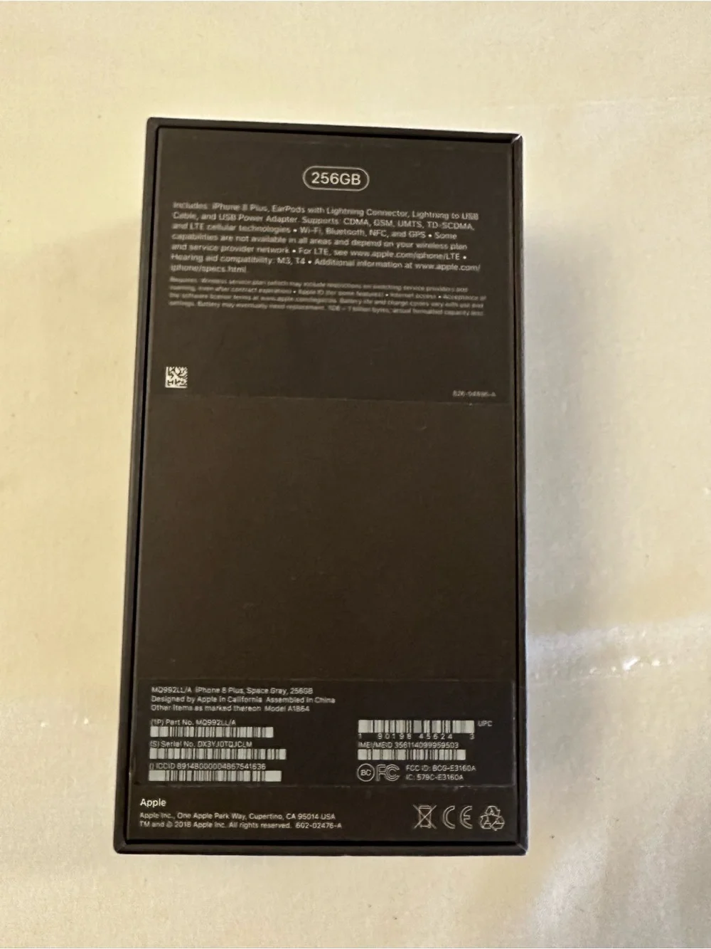 Apple iPhone 8 Plus Black BOX ONLY